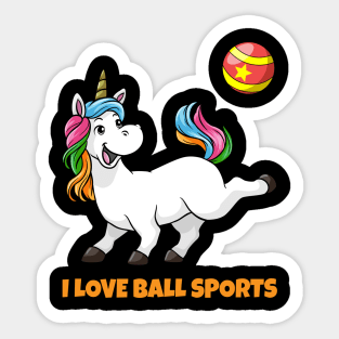 Funny unicorn is playing soccer Sticker